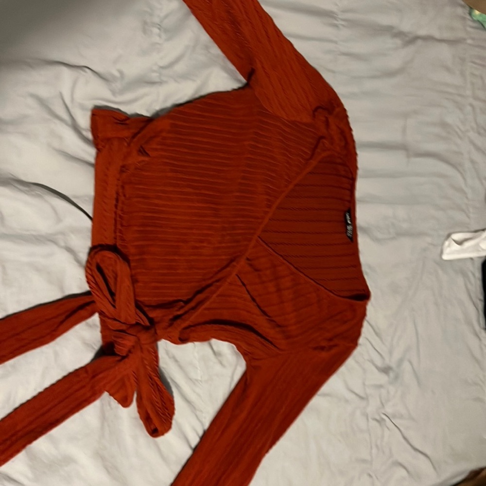 Used Crossbody Rib knit long sleeve shirt